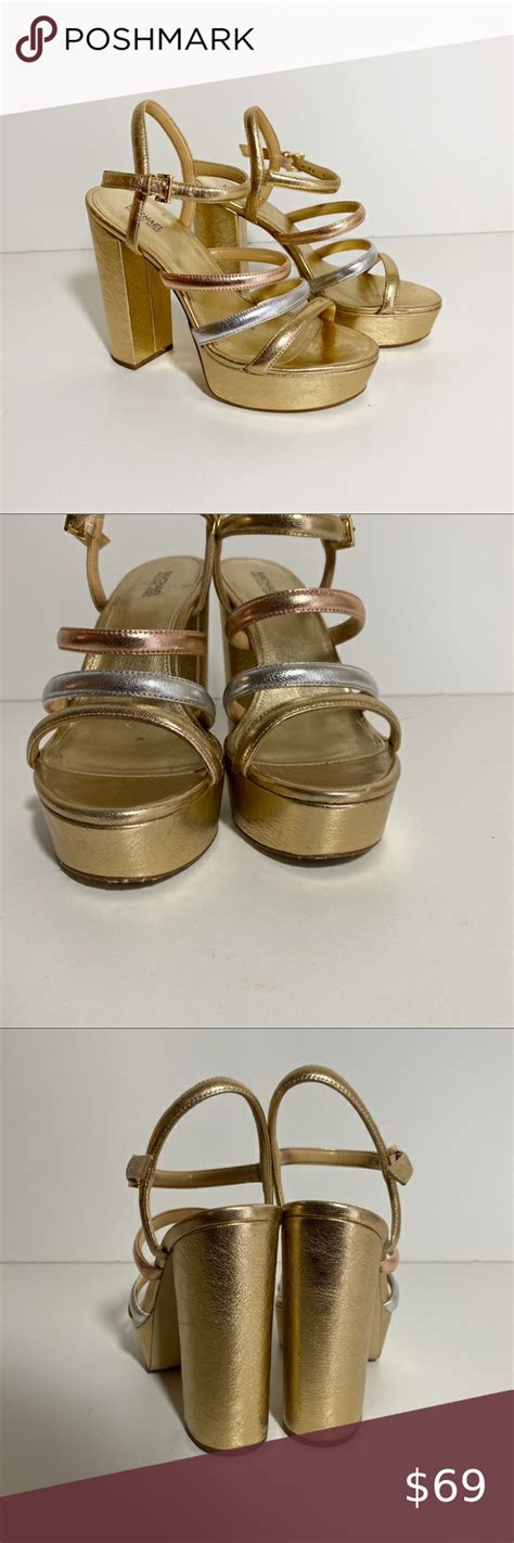 Michael Michael Kors Nantucket Platform Sandals Silver/Gold